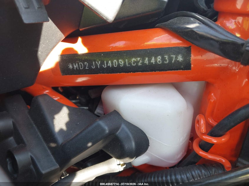2020 Ktm 390 Rc VIN: MD2JYJ409LC244837 Lot: 45587714