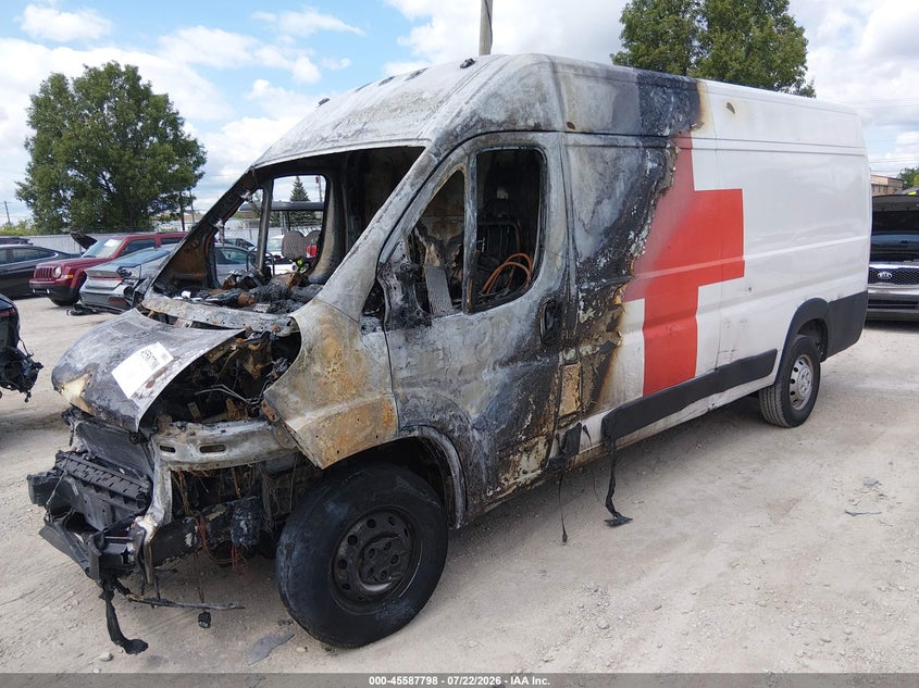 Vin: 3c6mrvjg7me561915, lot: 46086173, ram promaster 3500 cargo van high roof 159 wb ext 20212