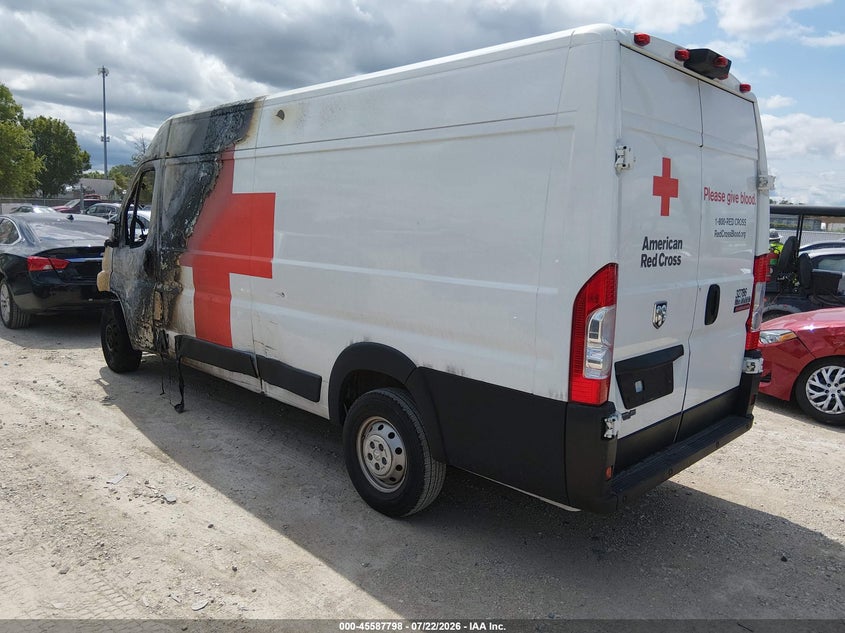 Vin: 3c6mrvjg7me561915, lot: 46086173, ram promaster 3500 cargo van high roof 159 wb ext 20213