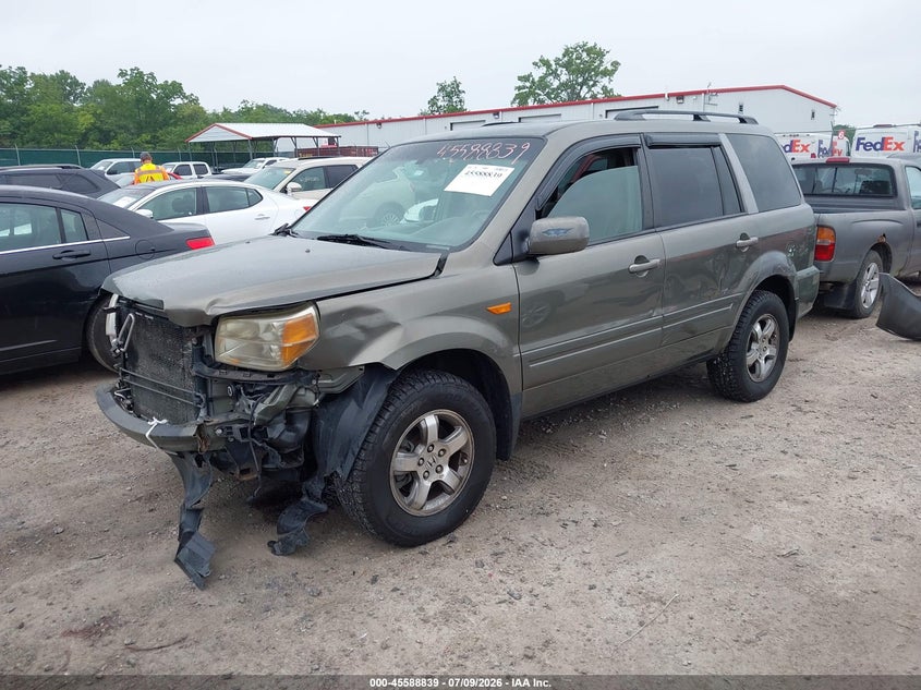 2007 Honda Pilot, Удар спереди, IAAI, VIN 2HKYF18597H520640 — фото 2