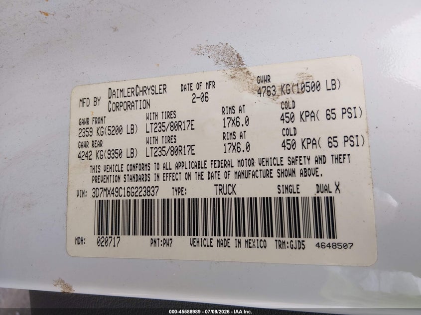 2006 DODGE RAM 3500 auction photo 8