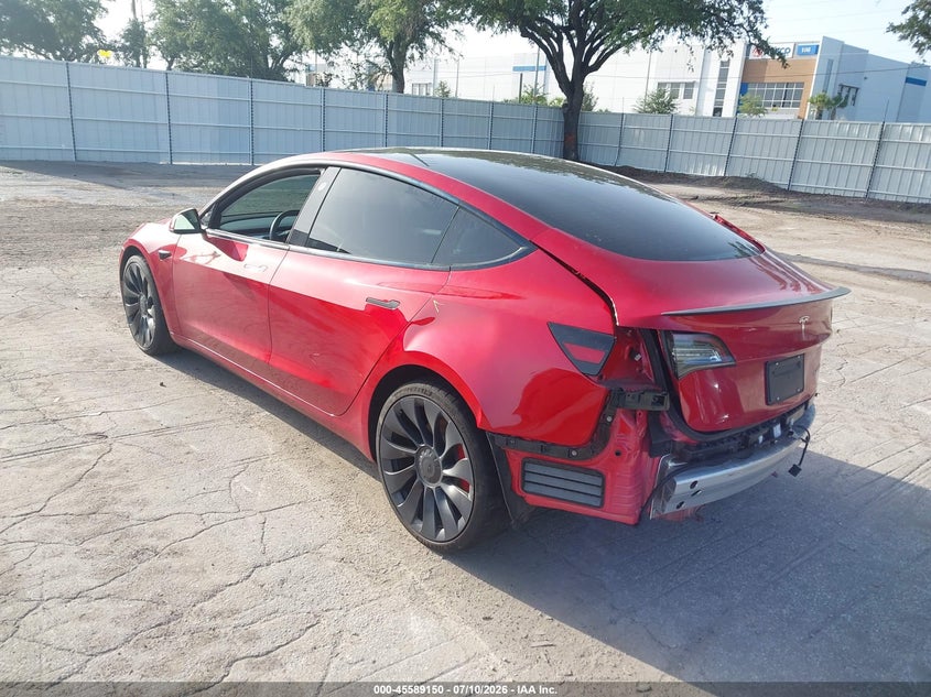 Vin: 5yj3e1ec8mf044035, lot: 46087527, tesla model 3 performance dual motor all-wheel drive 20213