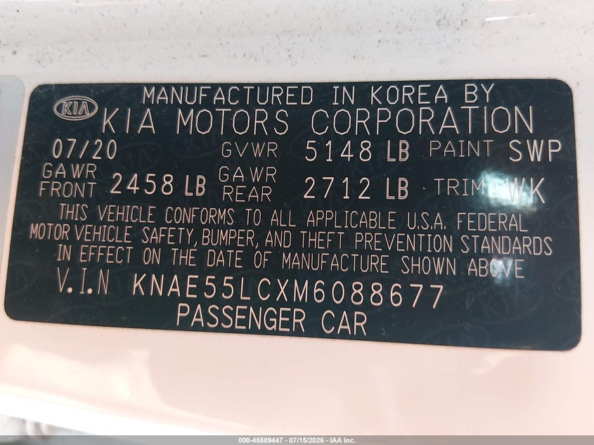 2021 Kia Stinger Gt2 VIN: KNAE55LCXM6088677 Lot: 45589447