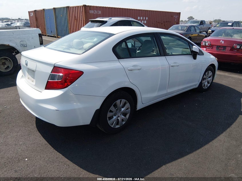 2012 Honda Civic Lx VIN: 19XFB2F57CE089662 Lot: 45589935