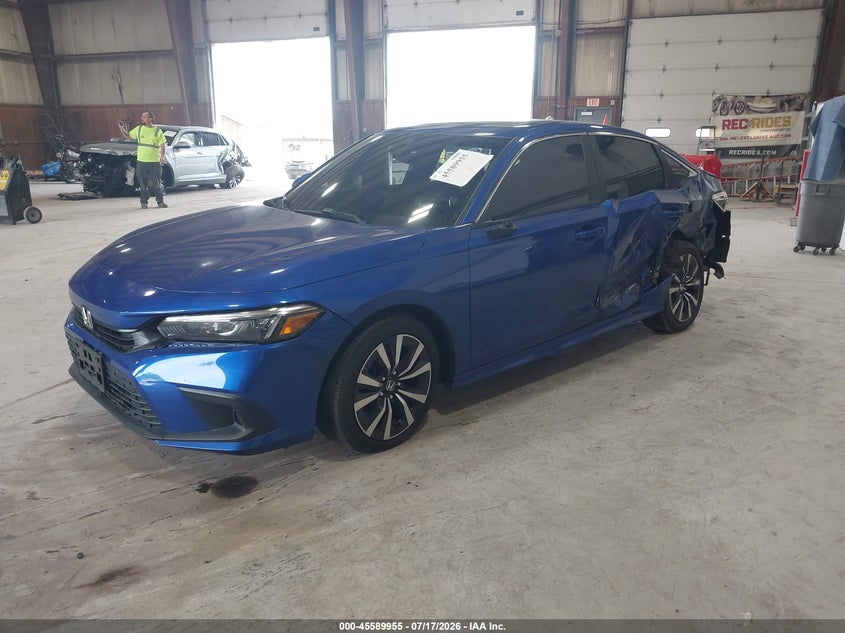 2022 Honda Civic, Left Rear, IAAI, VIN 2HGFE1F77NH310365 — photo 2