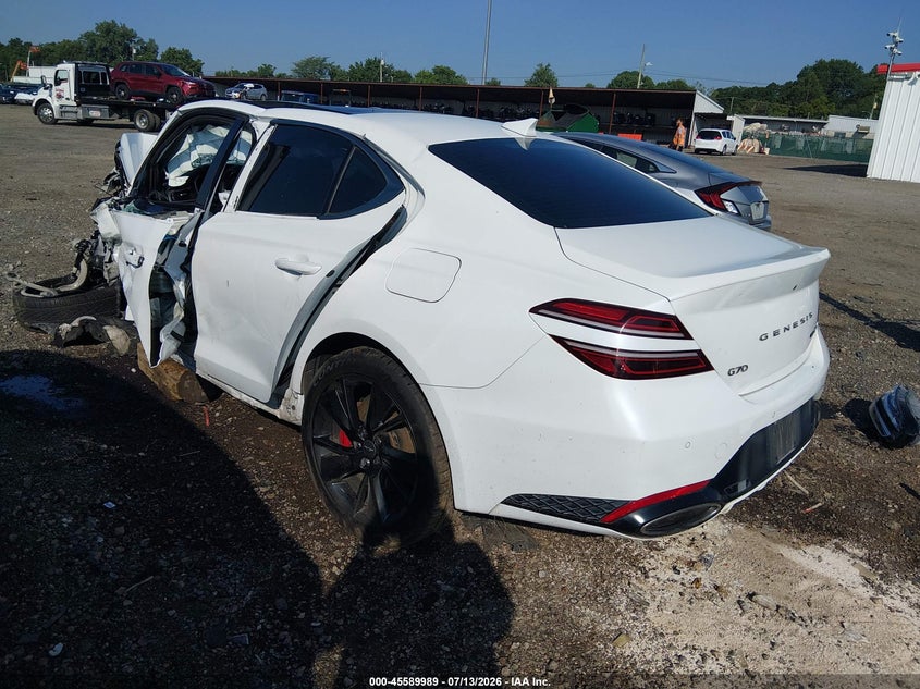 Vin: kmtg54te0nu090332, lot: 46088366, genesis g70 3.3t awd 20223