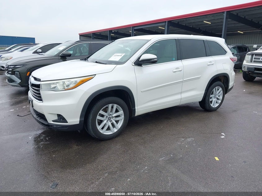 Vin: 5tdzkrfh1gs139175, lot: 46088435, toyota highlander le v6 20162