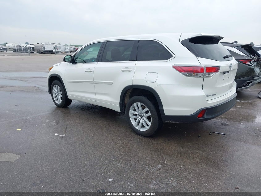 Vin: 5tdzkrfh1gs139175, lot: 46088435, toyota highlander le v6 20163