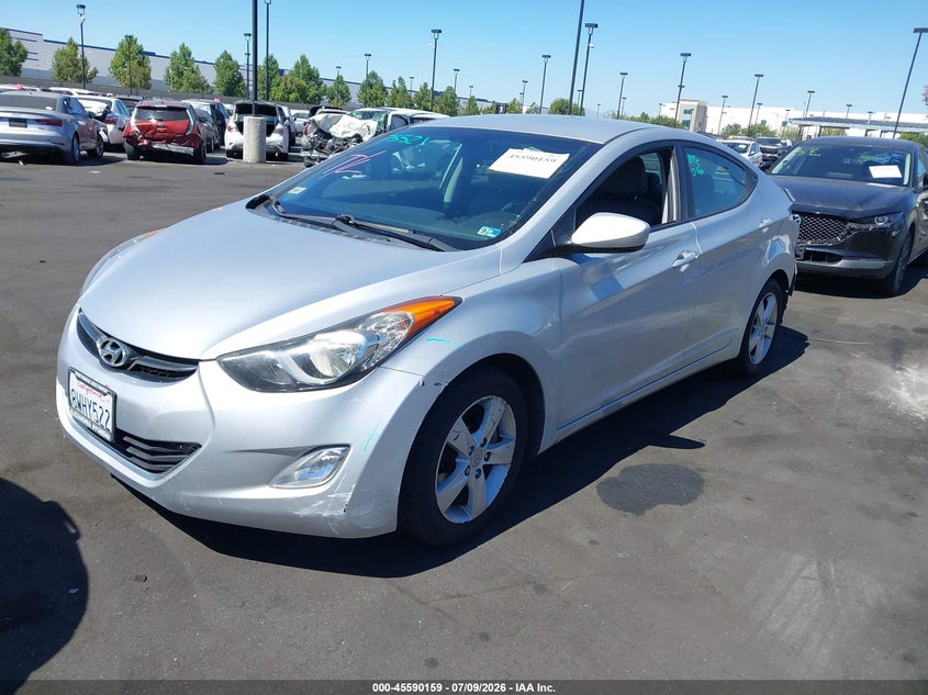 2012 Hyundai Elantra, Перед і зад, IAAI, VIN KMHDH4AE4CU330163 — фото 2