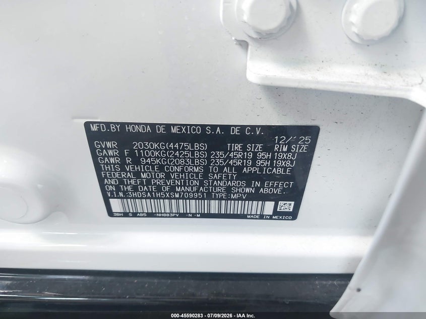 2025 Acura Adx A-Spec VIN: 3HDSA1H5XSM709951 Lot: 45590283