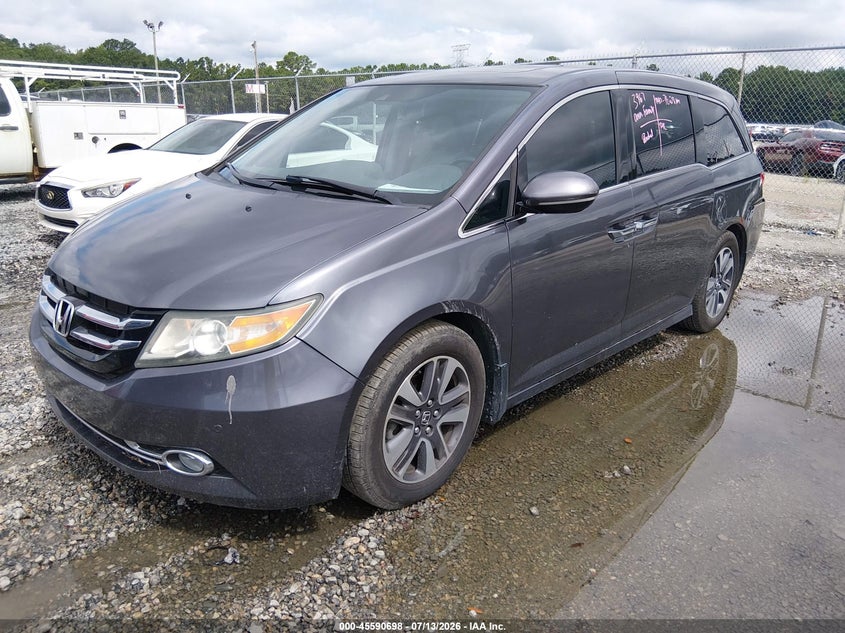 2016 Honda Odyssey Touring/Touring Elite, Удар сзади, IAAI, VIN 5FNRL5H91GB058497 — фото 2