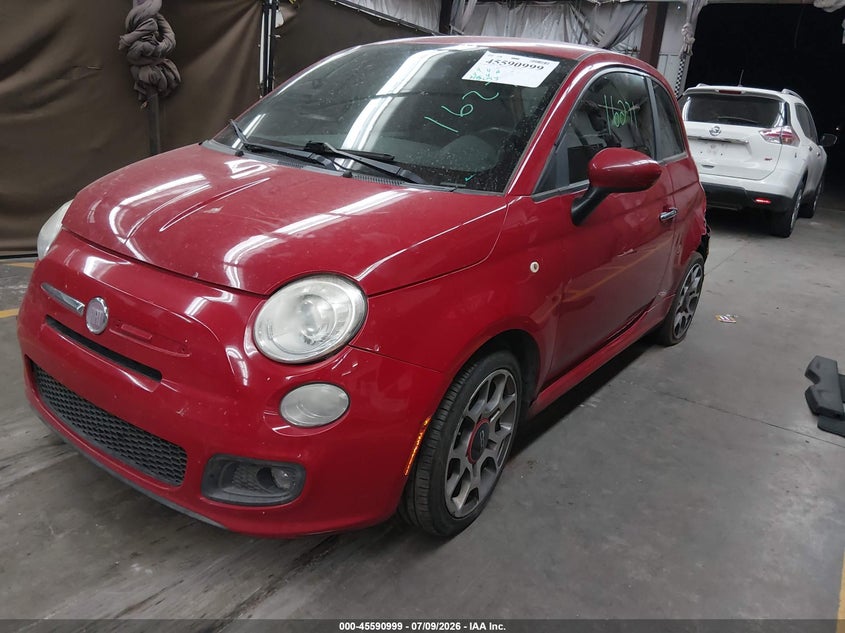 2013 Fiat 500, Левый зад, IAAI, VIN 3C3CFFBRXDT553746 — фото 2