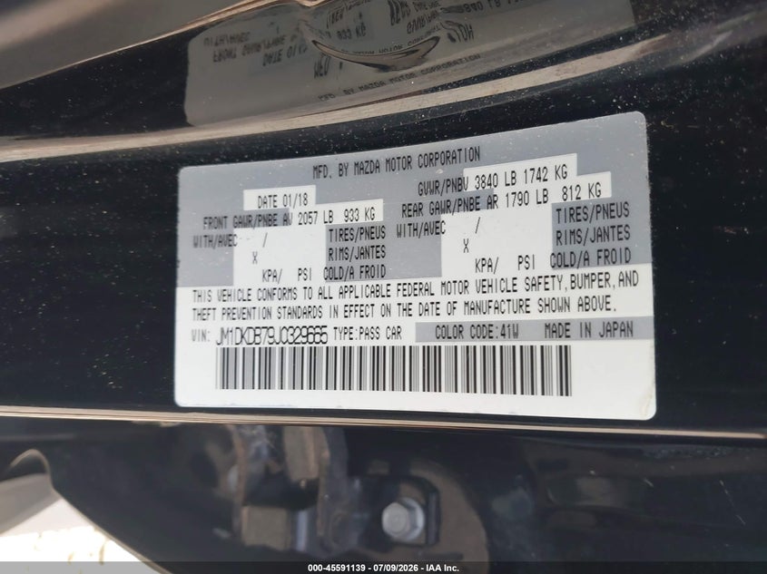 2018 Mazda Cx-3 Sport VIN: JM1DKDB79J0329665 Lot: 45591139