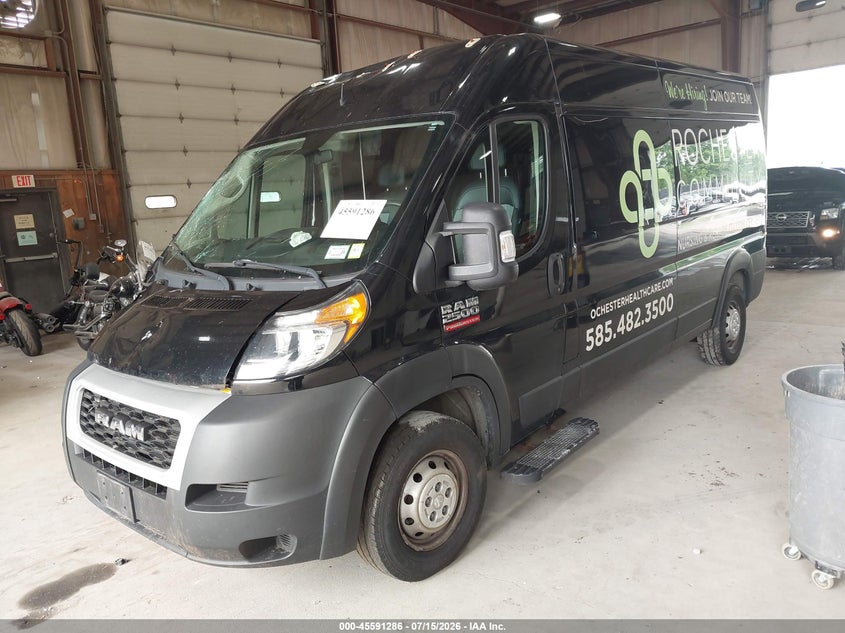 Vin: 3c6trvpgxle139462, lot: 46089663, ram promaster 2500 window van high roof 159 wb 20202