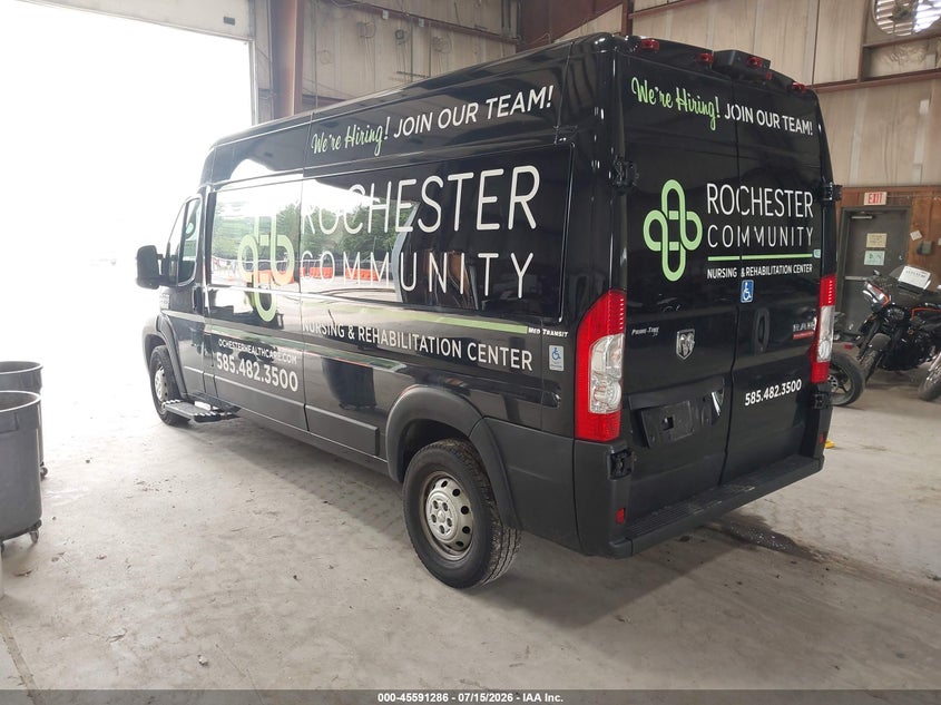 Vin: 3c6trvpgxle139462, lot: 46089663, ram promaster 2500 window van high roof 159 wb 20203