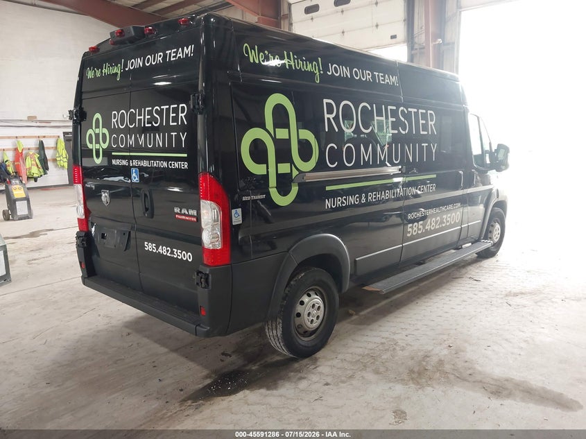 Vin: 3c6trvpgxle139462, lot: 46089663, ram promaster 2500 window van high roof 159 wb 20204