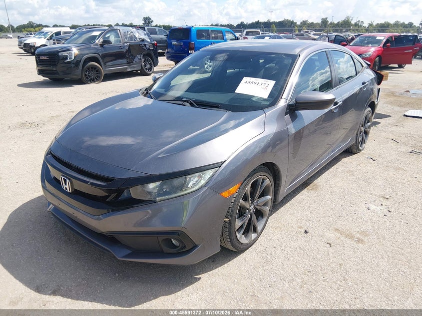 2019 Honda Civic, Rear, IAAI, VIN 19XFC2F88KE004012 — photo 2