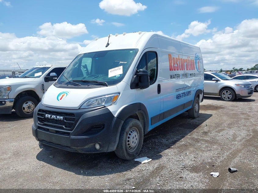 Vin: 3c6lrvdg0re120187, lot: 46089913, ram promaster 2500 tradesman high roof 159 wb w/pass seat 20242