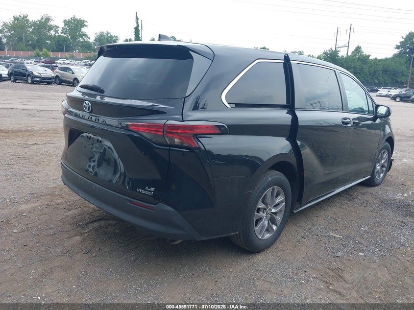 Vin: 5tdkrkec9ns131767, lot: 46090148, toyota sienna le 20224