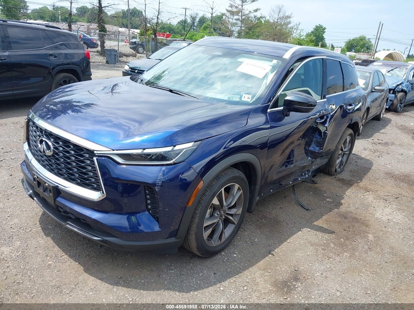 Vin: 5n1al1fs1sc348560, lot: 46090335, infiniti qx60 luxe awd 20252