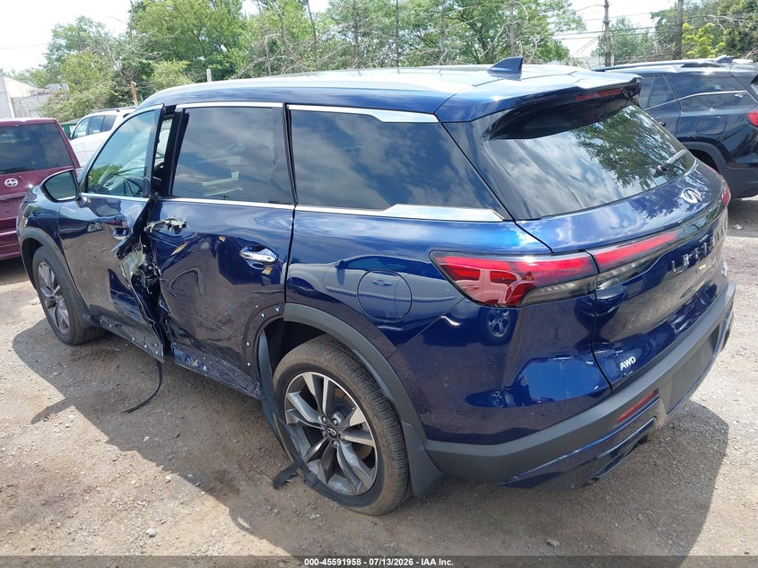 Vin: 5n1al1fs1sc348560, lot: 46090335, infiniti qx60 luxe awd 20253