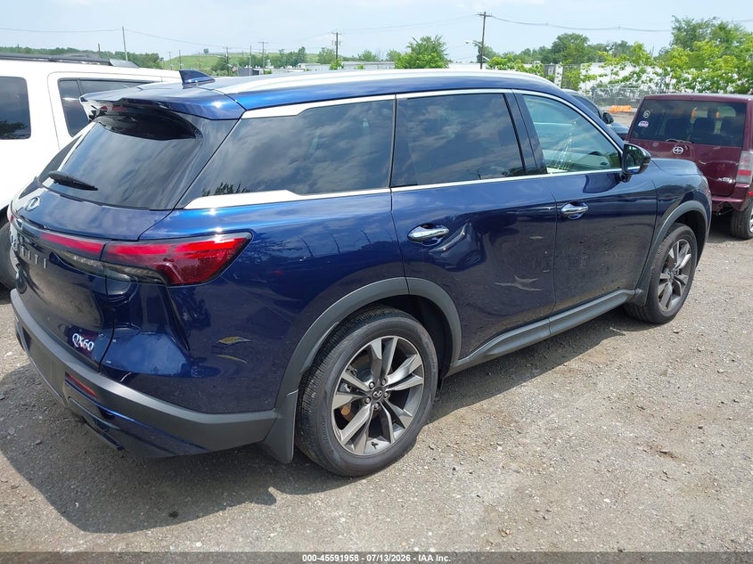 Vin: 5n1al1fs1sc348560, lot: 46090335, infiniti qx60 luxe awd 20254