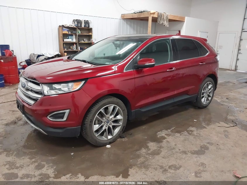 Vin: 2fmtk4k93fbc07401, lot: 46090348, ford edge titanium 20152