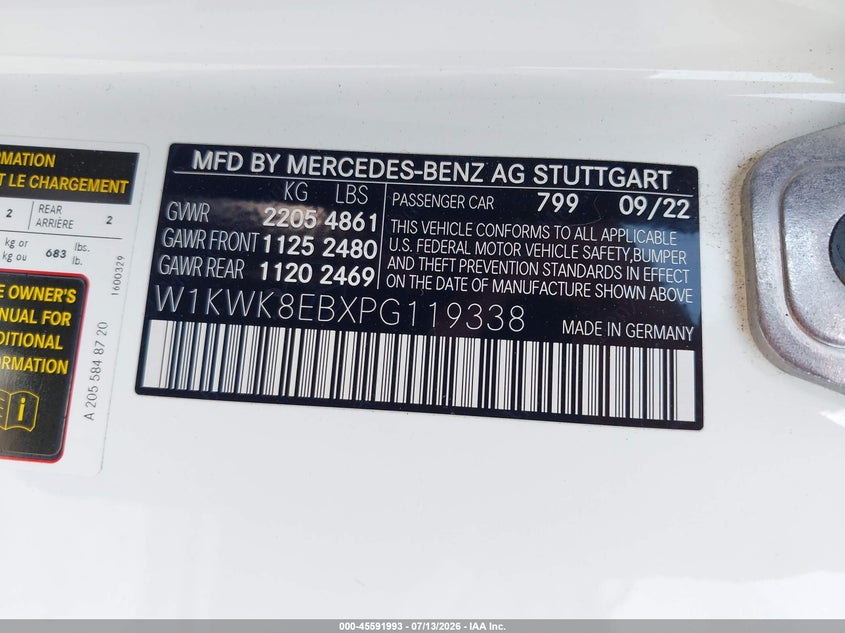 2023 Mercedes-Benz C 300 4Matic Cabriolet VIN: W1KWK8EBXPG119338 Lot: 45591993