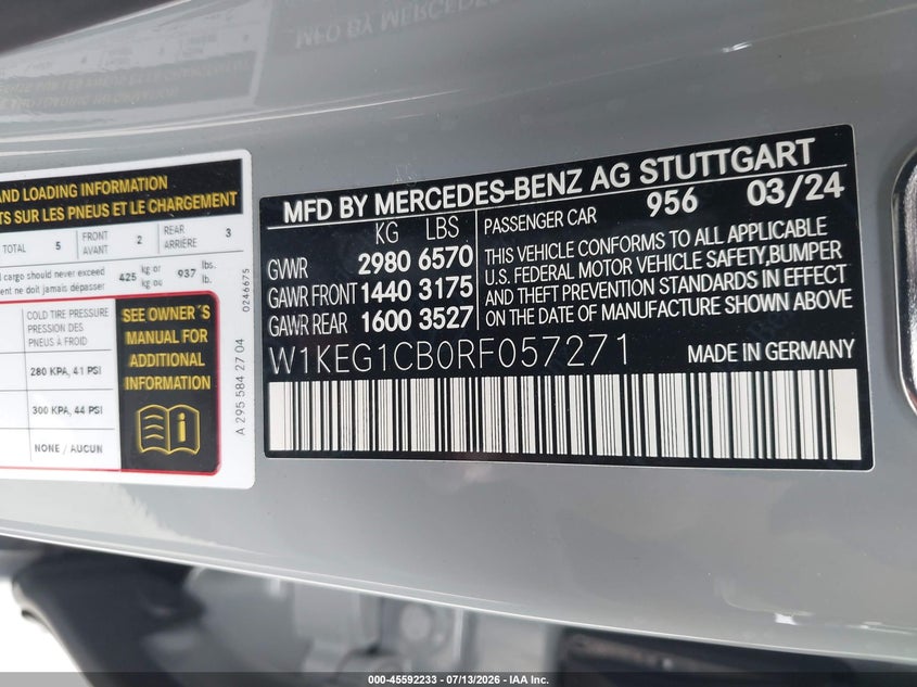 2024 Mercedes-Benz Eqe 350 4Matic VIN: W1KEG1CB0RF057271 Lot: 45592233