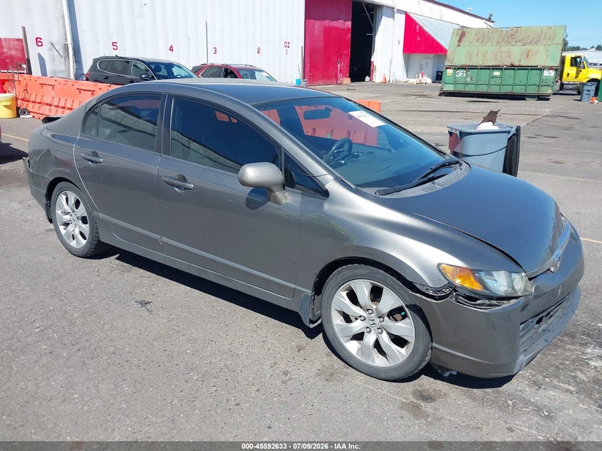 2007 Honda Civic Lx, Rear, IAAI, VIN 2HGFA15597H302668