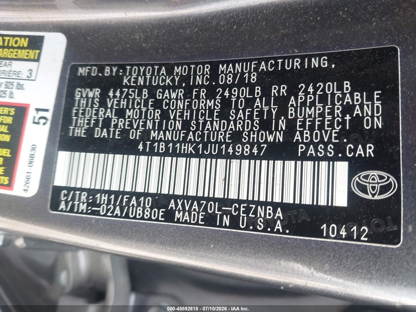 TOYOTA CAMRY - zdjęcie 9