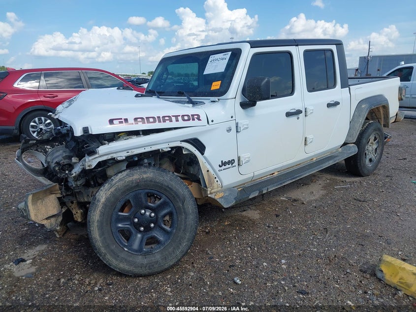 Vin: 1c6hjtag0ml537590, lot: 46091281, jeep gladiator sport 4x4 20212