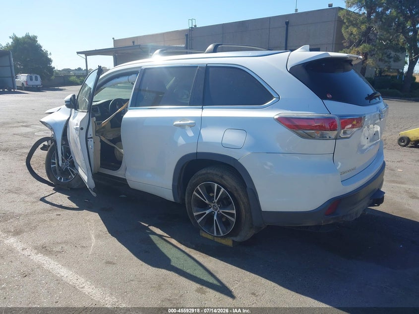 Vin: 5tdjkrfh9gs228375, lot: 46091295, toyota highlander xle v6 20163