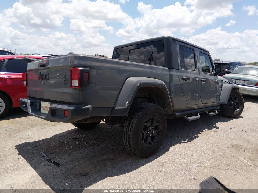 Vin: 1c6hjtag8ml592398, lot: 46091573, jeep gladiator willys 4x4 20214