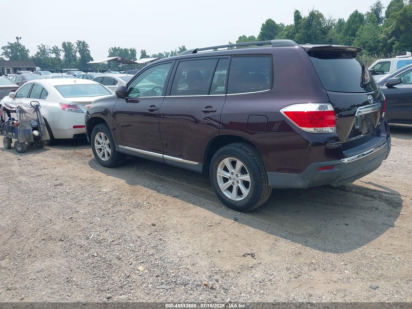 Vin: 5tdbk3eh2cs104655, lot: 46092065, toyota highlander base v6 20123