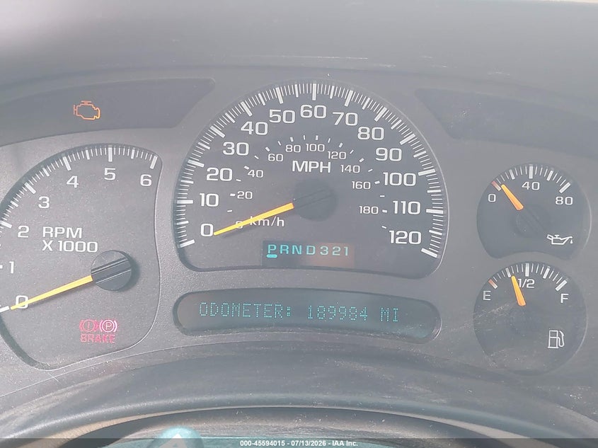 2003 Chevrolet Suburban 1500 Lt VIN: 3GNFK16T63G263645 Lot: 45594015