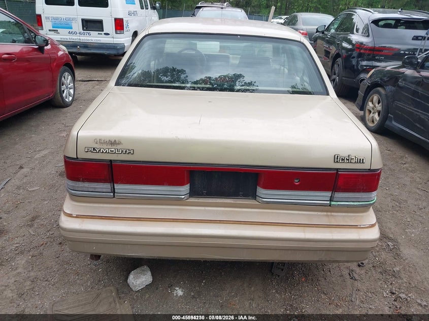 1992 Plymouth Acclaim VIN: 1P3XA46K9NF182443 Lot: 45594230