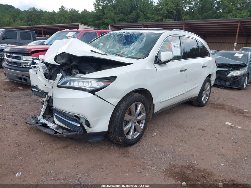 2016 Acura MDX, Био/химия, IAAI, VIN 5FRYD4H98GB045196 — фото 2