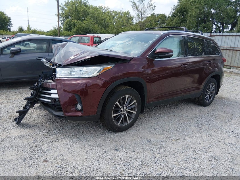 2019 Toyota Highlander, Удар спереду, IAAI, VIN 5TDJZRFH8KS708041 — фото 2
