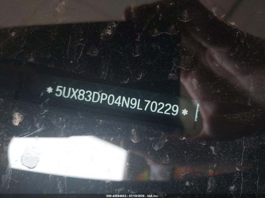 BMW X3 2022 VIN 5UX83DP04N9L70229