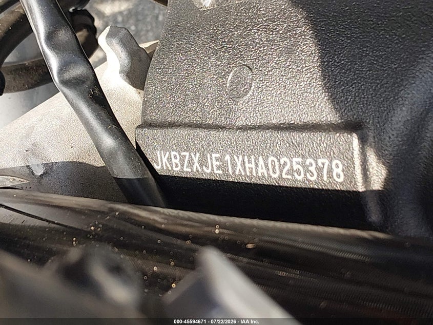 2017 Kawasaki Zx636 E VIN: JKBZXJE1XHA025378 Lot: 45594671