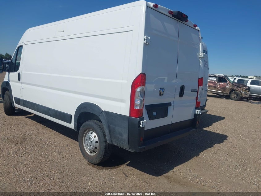 Vin: 3c6lrvdg7pe535326, lot: 46093065, ram promaster 2500 high roof 159 wb 20233