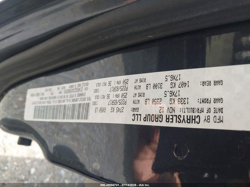 2013 Dodge Grand Caravan Sxt VIN: 2C4RDGCGXDR602591 Lot: 45594731
