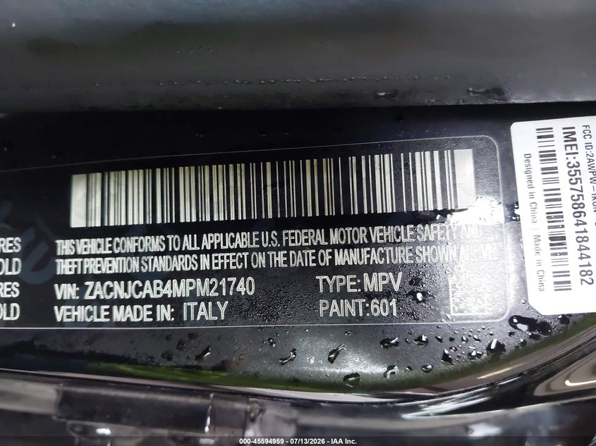 JEEP RENEGADE 2021 VIN ZACNJCAB4MPM21740