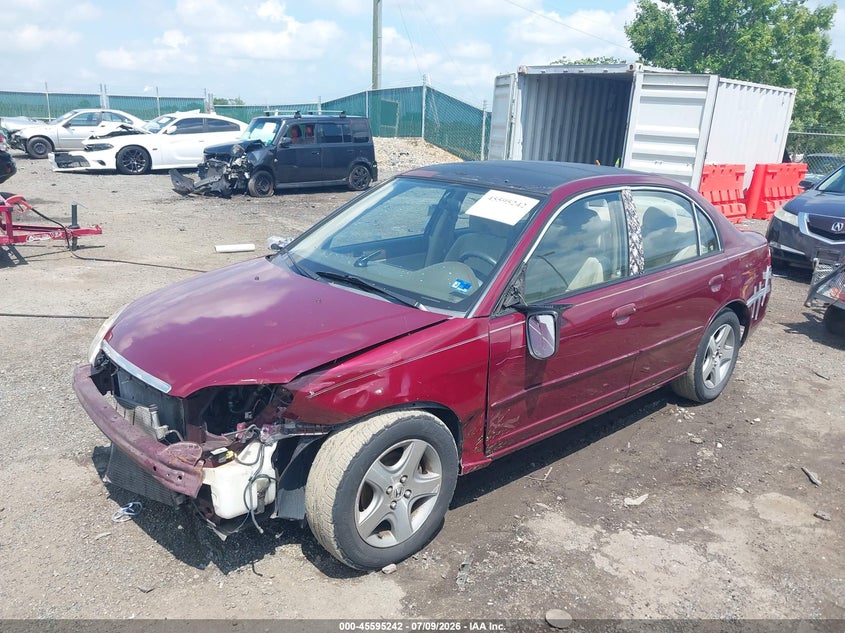 2003 Honda Civic, Front End, IAAI, VIN 2HGES16593H555541 — photo 2