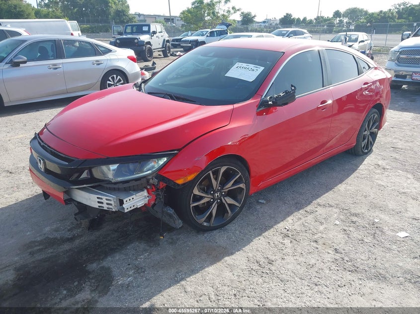 2019 Honda Civic, Front End, IAAI, VIN 2HGFC2F89KH567480 — photo 2
