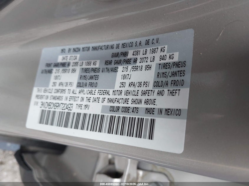 2024 Mazda Cx-30 2.5 S Preferred Package VIN: 3MVDMBCM8RM720493 Lot: 45595364