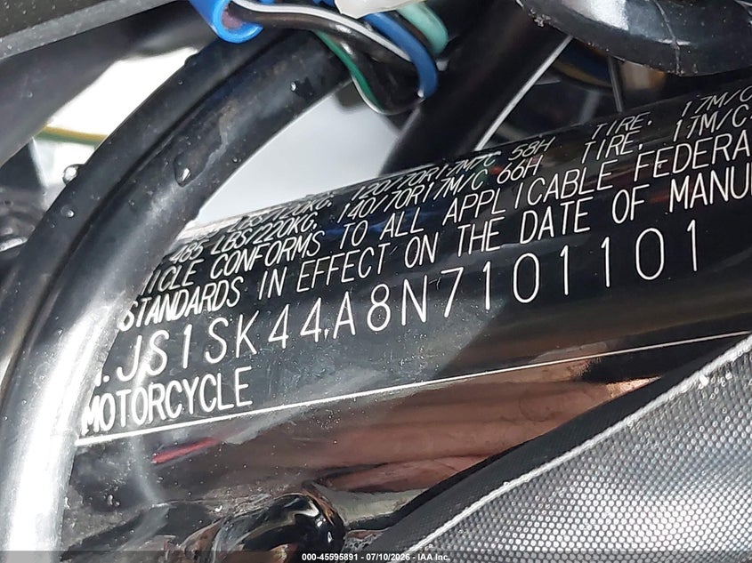 2022 Suzuki Dr-Z400 Sm VIN: JS1SK44A8N7101101 Lot: 45595891