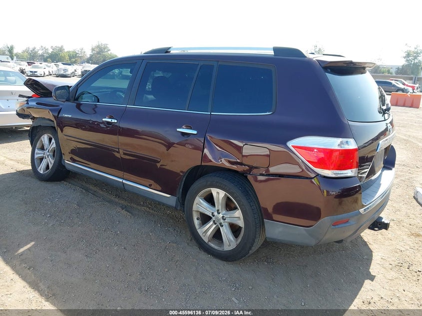 Vin: 5tdyk3eh7cs081271, lot: 46094514, toyota highlander limited v6 20123