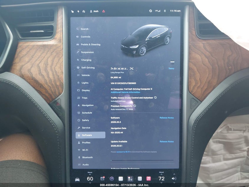 2020 Tesla Model X Long Range Dual Motor All-Wheel Drive/Long Range Plus Dual Motor All-Wheel Drive VIN: 5YJXCDE21LF283683 Lot: 45596154
